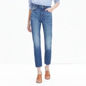 Madewell straight leg crop distressed jeans medium